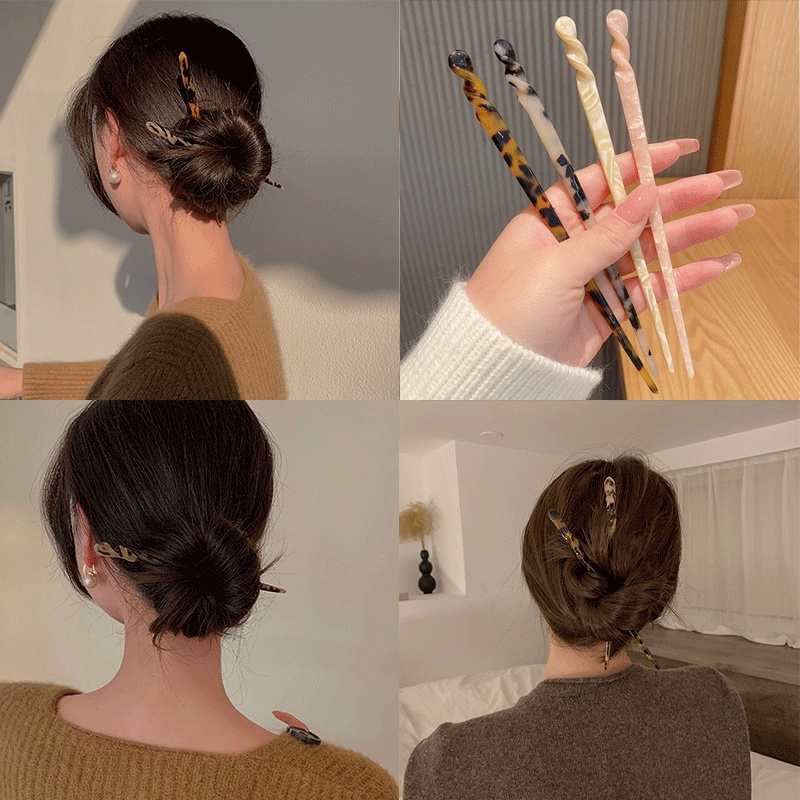 Trâm cài búi tóc acetate phong cách đơn giản dành cho nữ