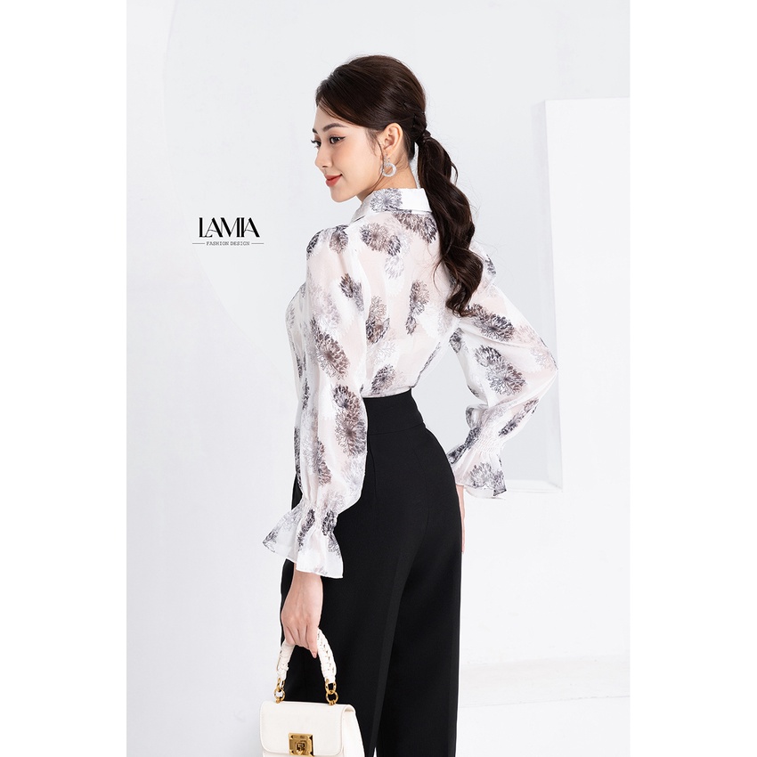 Quần dài nữ hè Lamia Design LQ042 màu đen phối đai cách điệu