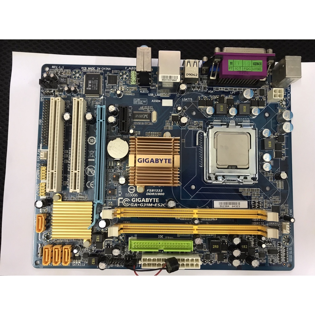 Combo Main Gigabyte G31 + CPU 5700/7500 Socket 775 + Ram DDR2 2GB