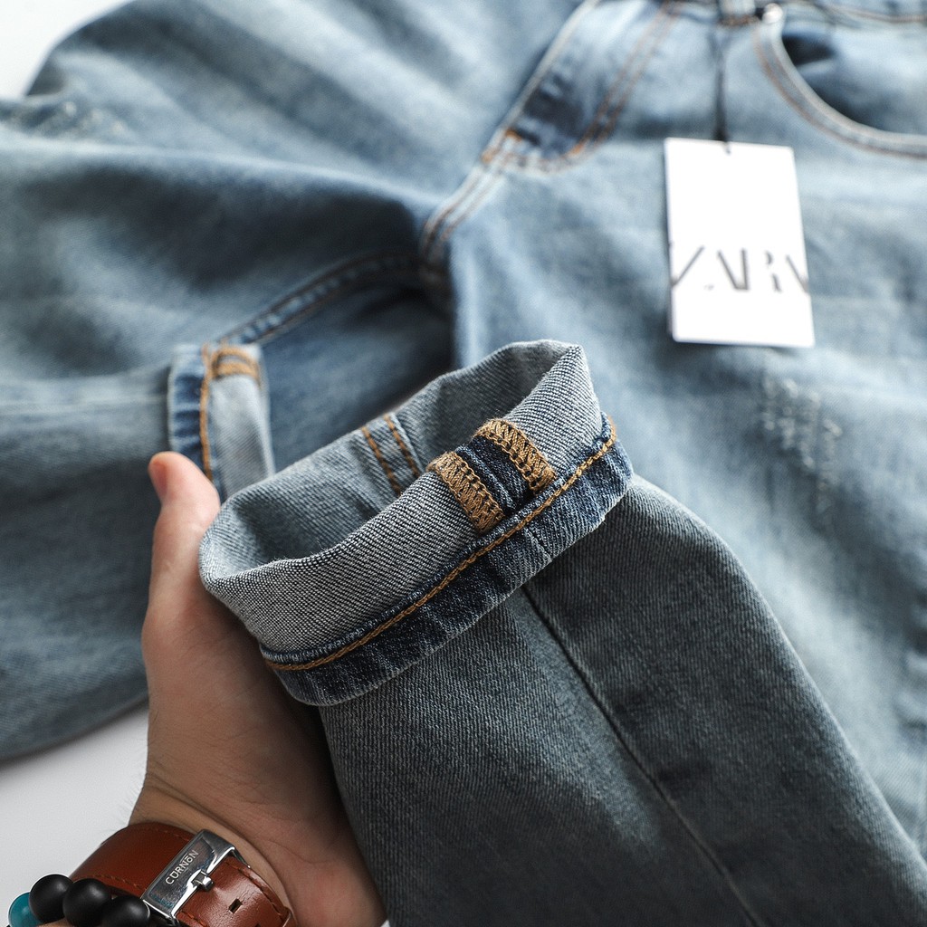 Quần Jean Nam ZR XANH CÀO SƯỚC (Form Slimfit,chất vải co dãn,ống 15 đến 18cm,hàng VNXK)-210503 | BigBuy360 - bigbuy360.vn