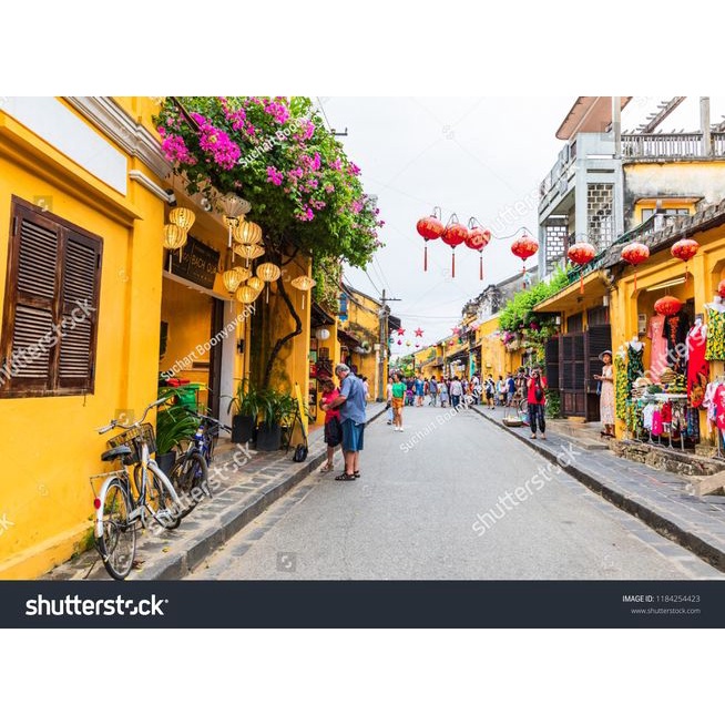 Tranh dán tường Đèn Lồng Hội An 3D Miễn Phí chèn tên riêng Quán, chèn chữ và logo theo yêu c