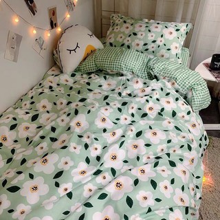 Bộ Chăn Ga Gối Cotton Poly Gồm 1 Vỏ Chăn 1 Ga 2 Vỏ Gối Nằm 1m6x2m và 1m8x2m,MẪU 6