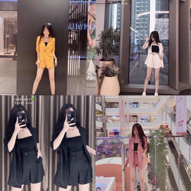 Sét 3 món áo vest + lót thun + quần short và ảnh thật