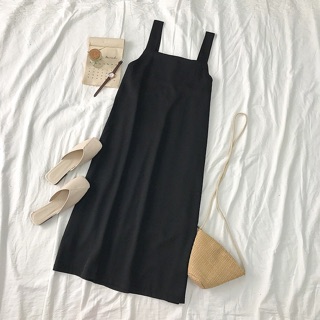Váy yếm đen dài