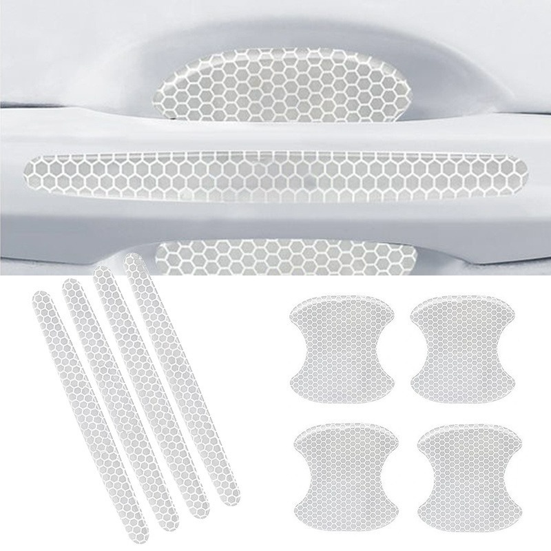 Bộ 4 Miếng Dán PVC Họa Tiết Tổ Ong Chống Trầy Cho Tay Nắm Cửa Xe Hơi
