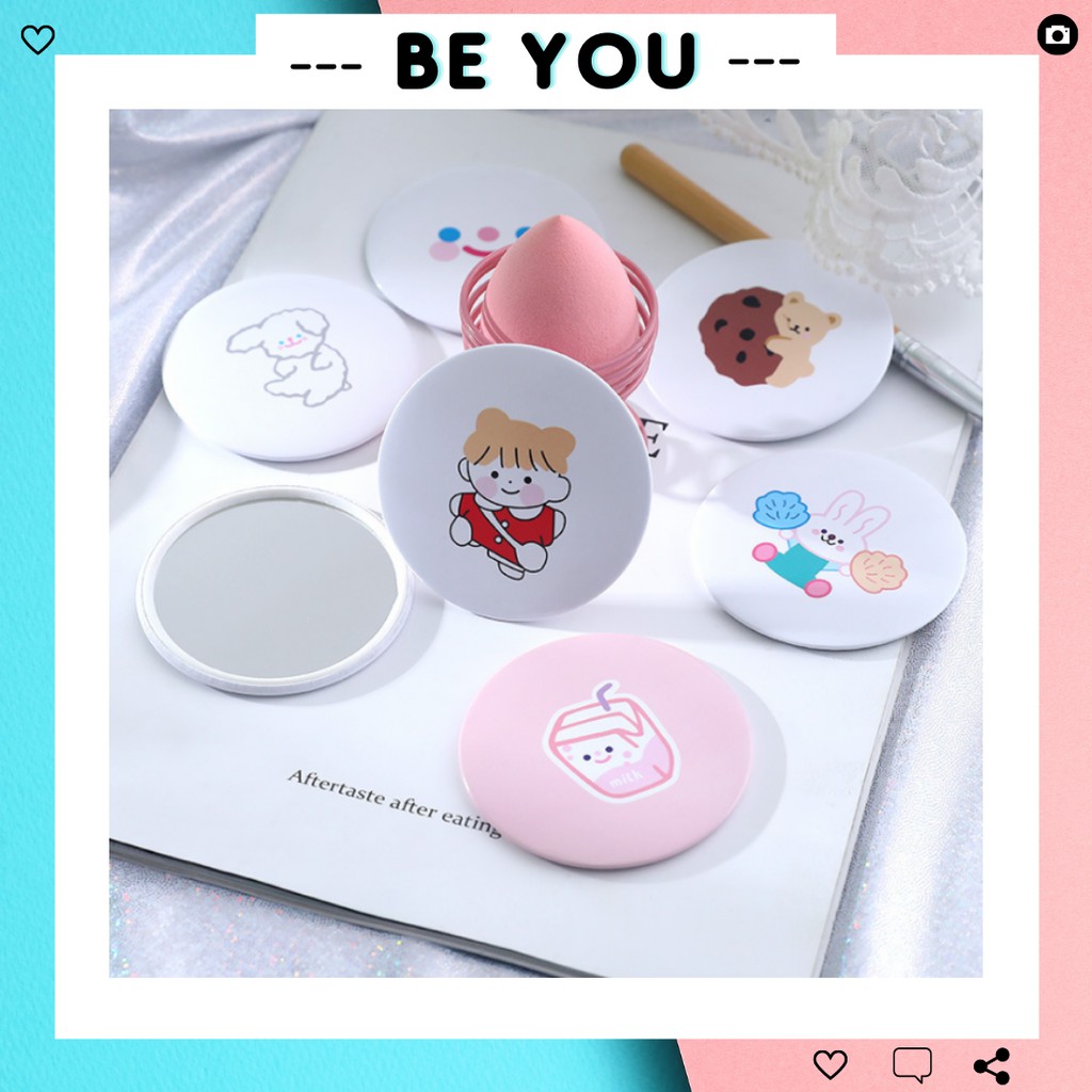 Gương Tròn Mini Trang Điểm Hàn Quốc - Gương Tròn Mini Bỏ Túi (M2) - Beyou