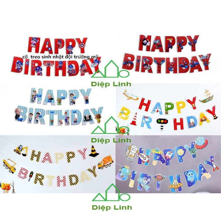 Dây Treo Chữ Happy Birthday Sáng Tạo Trang Trí Sinh Nhật Cho Bé Trai