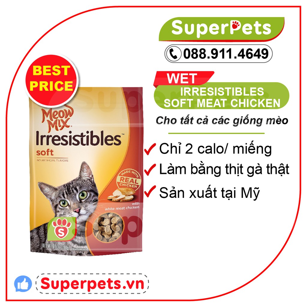 [ SIÊU CHẤT LƯƠNG ] SNACK HÀNG ĐẦU VỊ GÀ Meow Mix 6,5oz