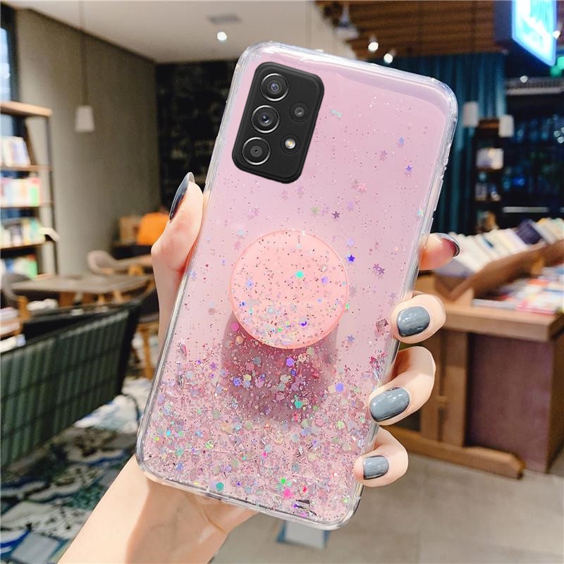 Ốp Điện Thoại Dẻo Trong Suốt Họa Tiết Vũ Trụ Kèm Giá Đỡ Cho Samsung Galaxy A53 A13 A23 A33 M33 M23 4G 5G 2022 GalaxyA53