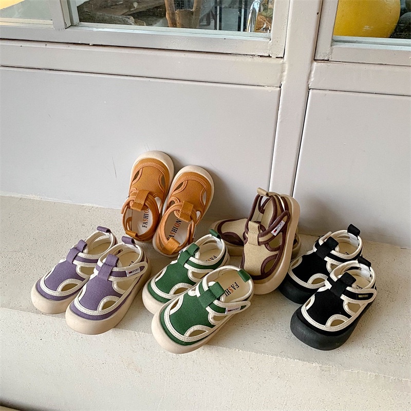 Giày thể thao hở mũi quai dán cho bé G831