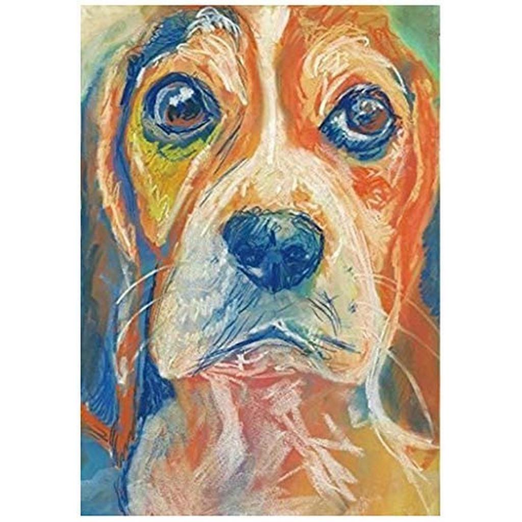 Bộ Dụng Cụ Làm Tranh Đính Đá 5D Họa Tiết Chú Chó Con Độc Đáo Kích Thước 30X40 DIY Dùng Trang Trí