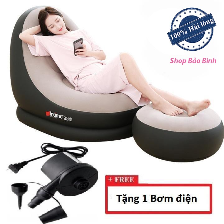 [FREESHIP] Ghế hơi TẶNG BƠM ĐIỆN 2 CHIỀU ghế hơi tựa lưng cao cấp