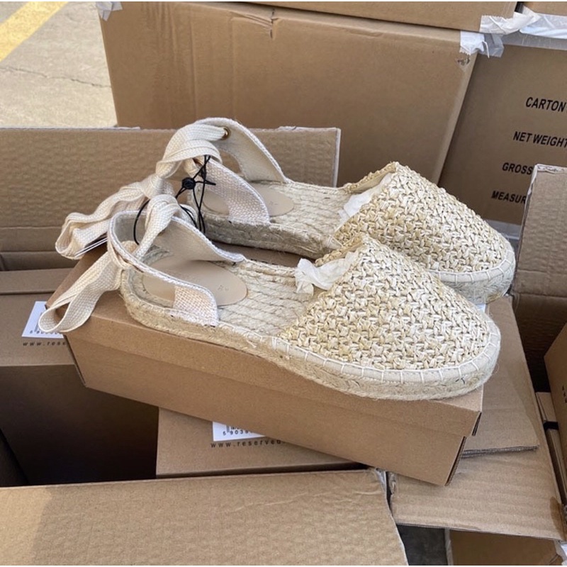 Sandal cói dây buộc reser.ved . xuất uk