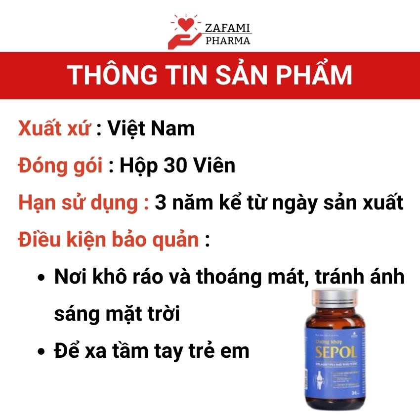 Viên uống đông trùng hạ thảo xương khớp giảm sưng khớp đau nhức xương khớp bổ khớp SEPOL