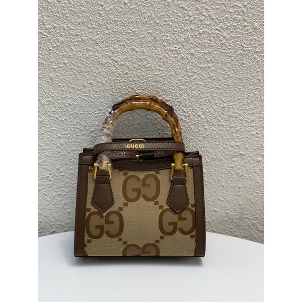 Túi xách nữ Gucci GC Diana Mini size 20 da thật cao cấp logo bản to tay cầm gỗ cao cấp