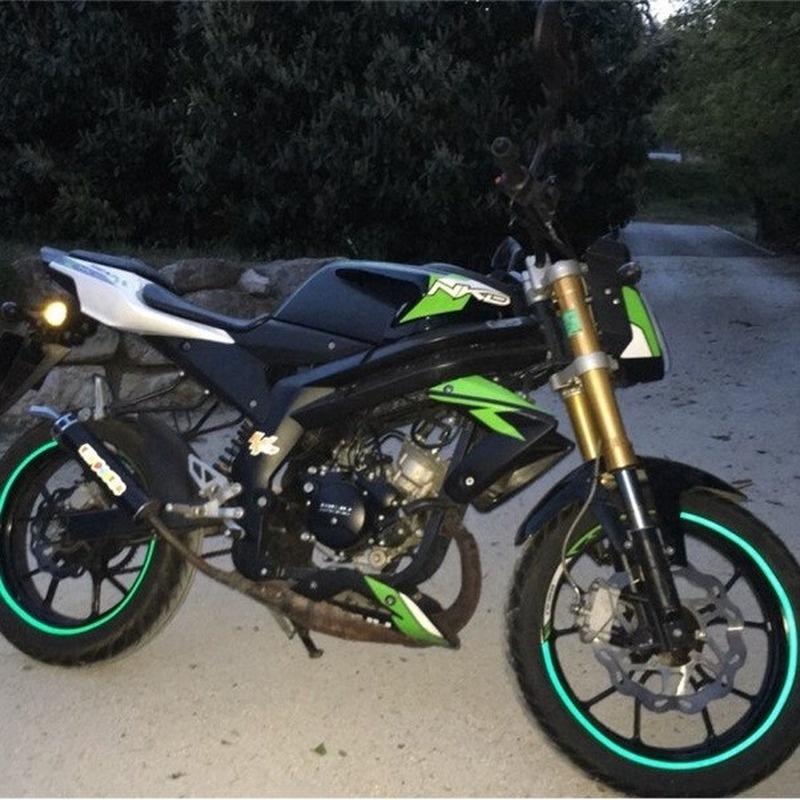 Đề can dải phản quang dán vành bánh xe máy xe hơi 17"18" nhiều màu sắc cho Kawasaki Honda