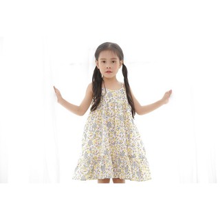 [HOT SALE] Váy Thiết Kế Bé Gái-Họa Tiết Hoa Nhí- Vải Thô Nhập Khẩu Hàn Quốc-Thiết Kế 2 dây Thoáng Mát-Hiện Đại