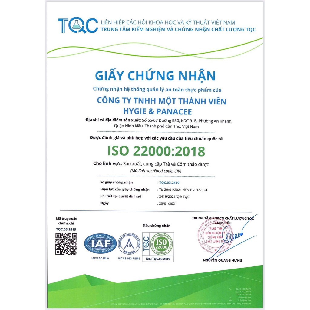 Trà Hoà Tan Diếp Cá Hygie 250gr