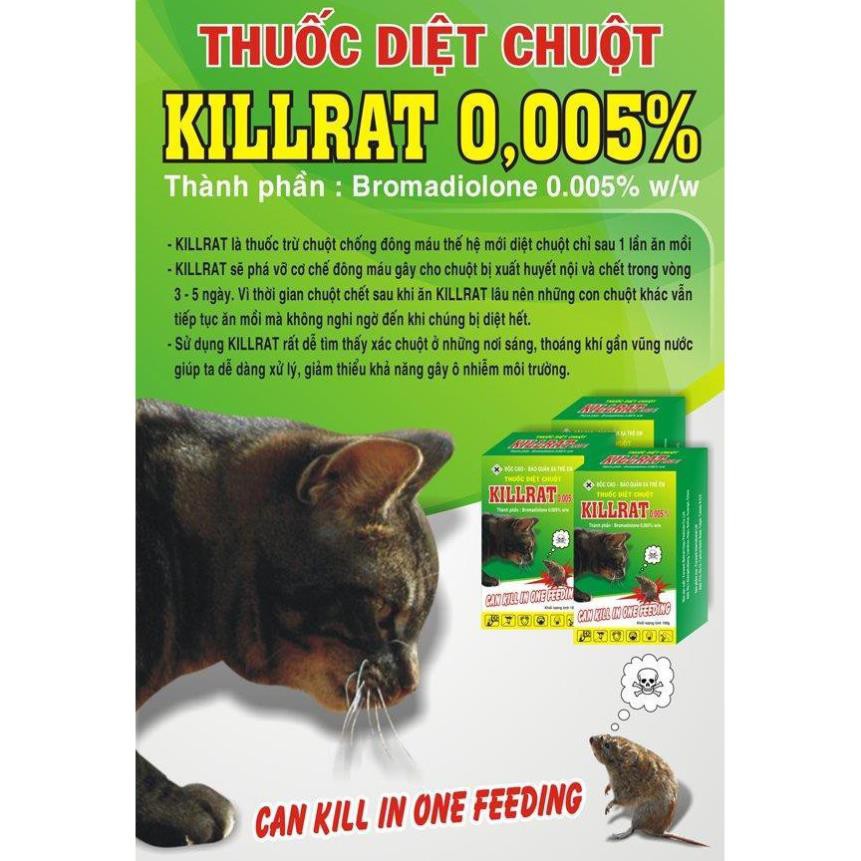 Thuốc diệt chuột Killrat thế hệ mới 0.005% gói 50gr