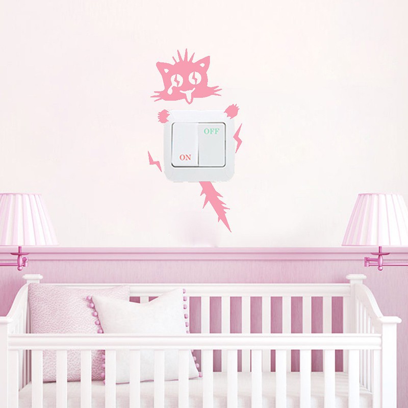 Decal dán tường hình mèo dễ thương