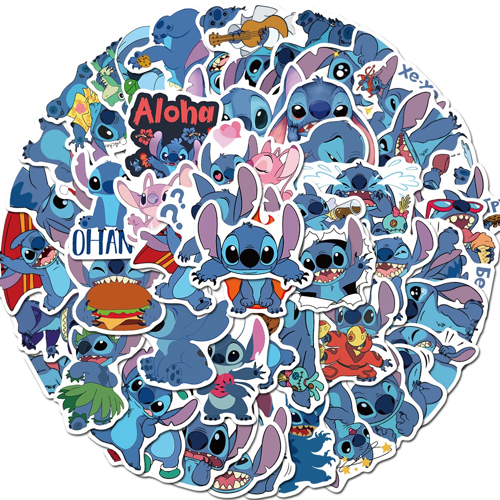 50 miếng dán hình stitch hoạt hình trang trí cổ điển