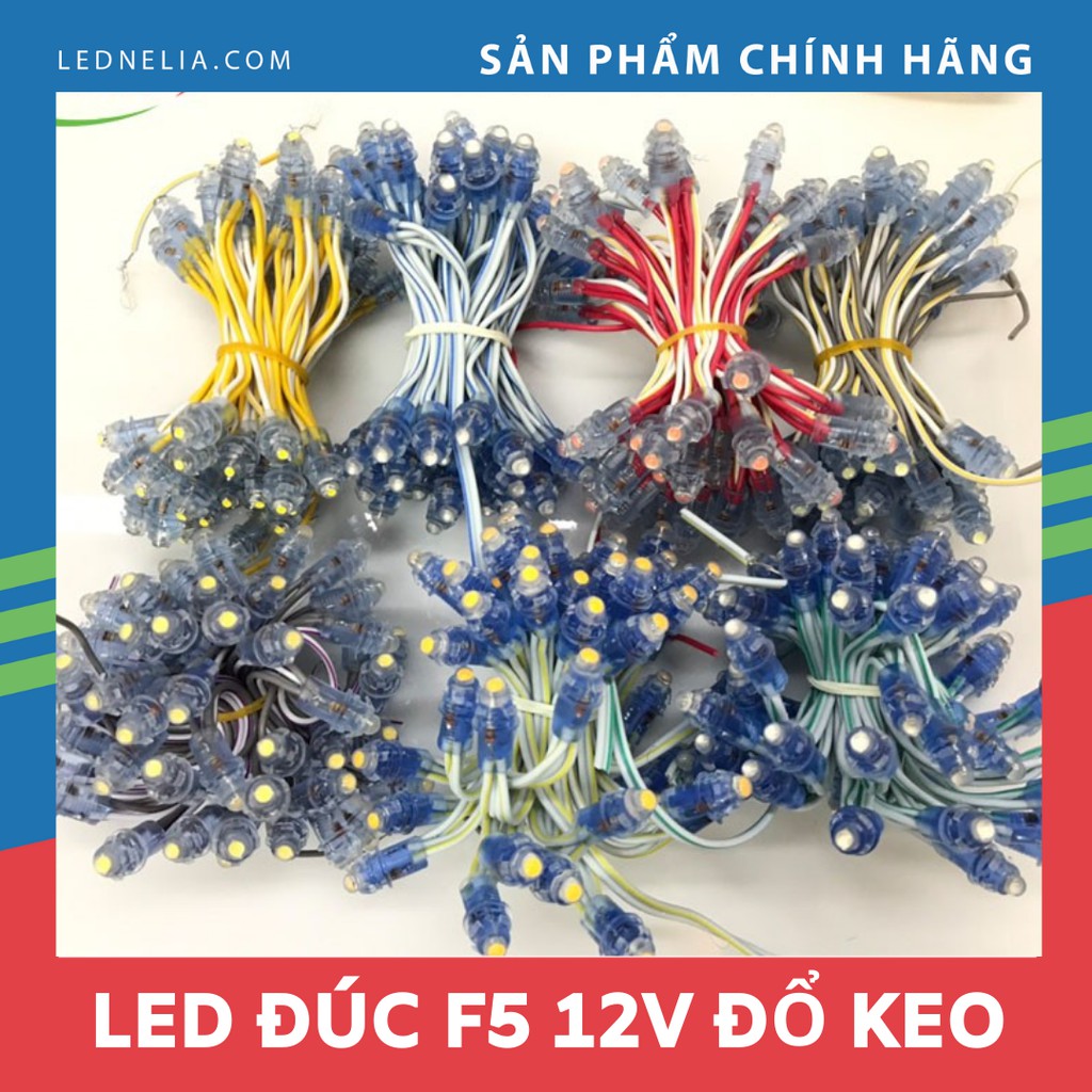 LED đúc F5 đế 9mm,chống nước điện áp 12V,trang trí nhà,cuốn cây.