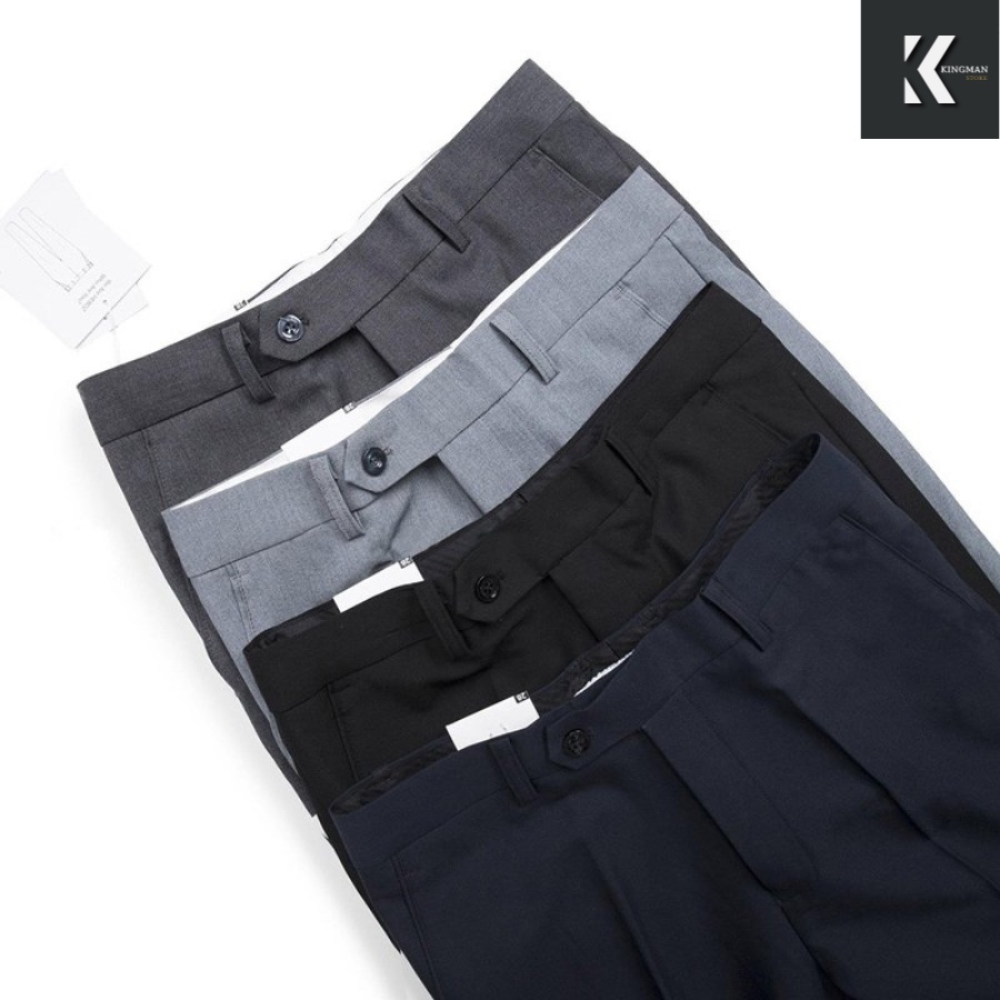 Quần Âu Nam Công Sở Cao Cấp, Quần Tây Nam Hàn Quốc Vải Cotton Lạnh Co Dãn, Chống Nhăn Chống Xù - Kingmanstore