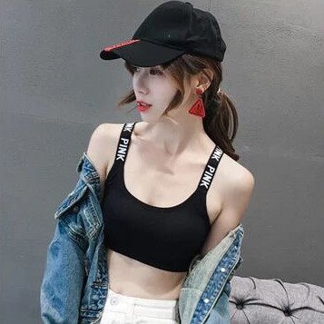 Áo tập gym thể thao co giãn áo màu đen dây in LOVE 3307 2E05