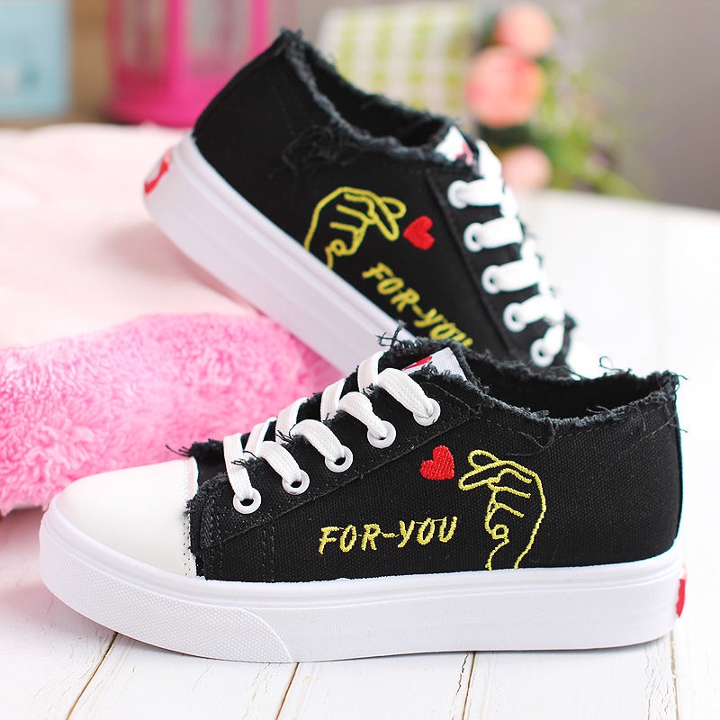 Giày Thể Thao Canvas Thoáng Khí Thời Trang Xuân Thu Cho Nữ