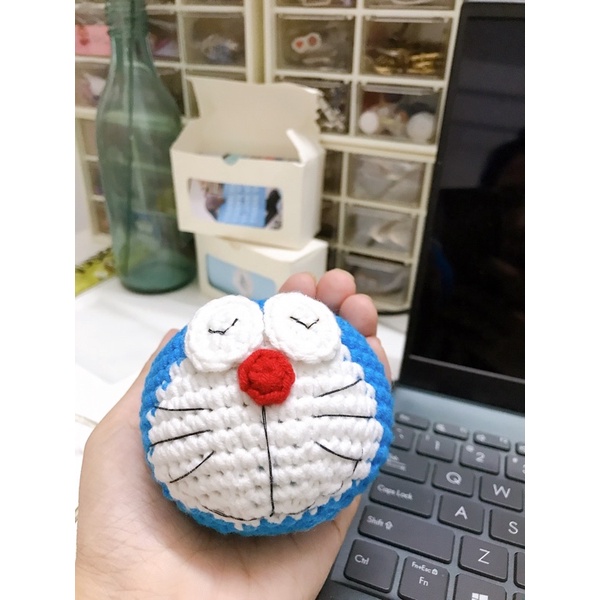 DORAEMON len móc- Móc khoá len mèo máy cute