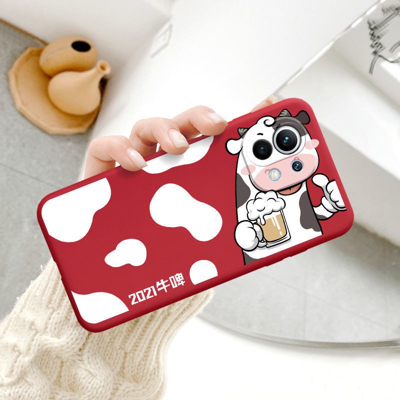 Ốp điện thoại silicone in hình chú bò sữa đáng yêu cho xiaomi mi 11 11pro 11promax