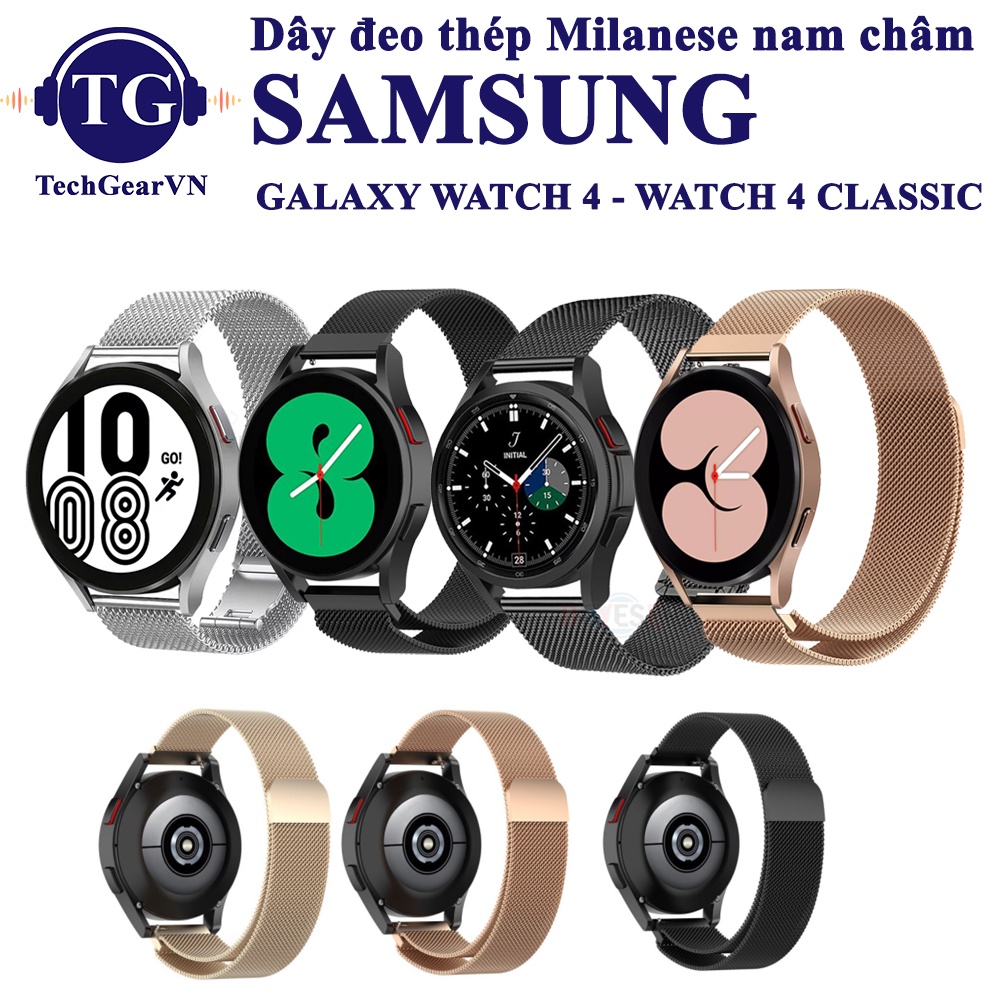 [Galaxy Watch 4] Dây đeo thép lưới Milanese Samsung Galaxy Watch 4