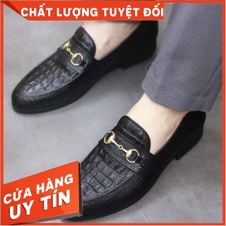 Giày Luời Nam Dập Vân Có Đai Ngang Trang Trí - Giày Lười Nam Đẹp đế khâu  chắc chắn- Giảm giá 50% - Mã G1
