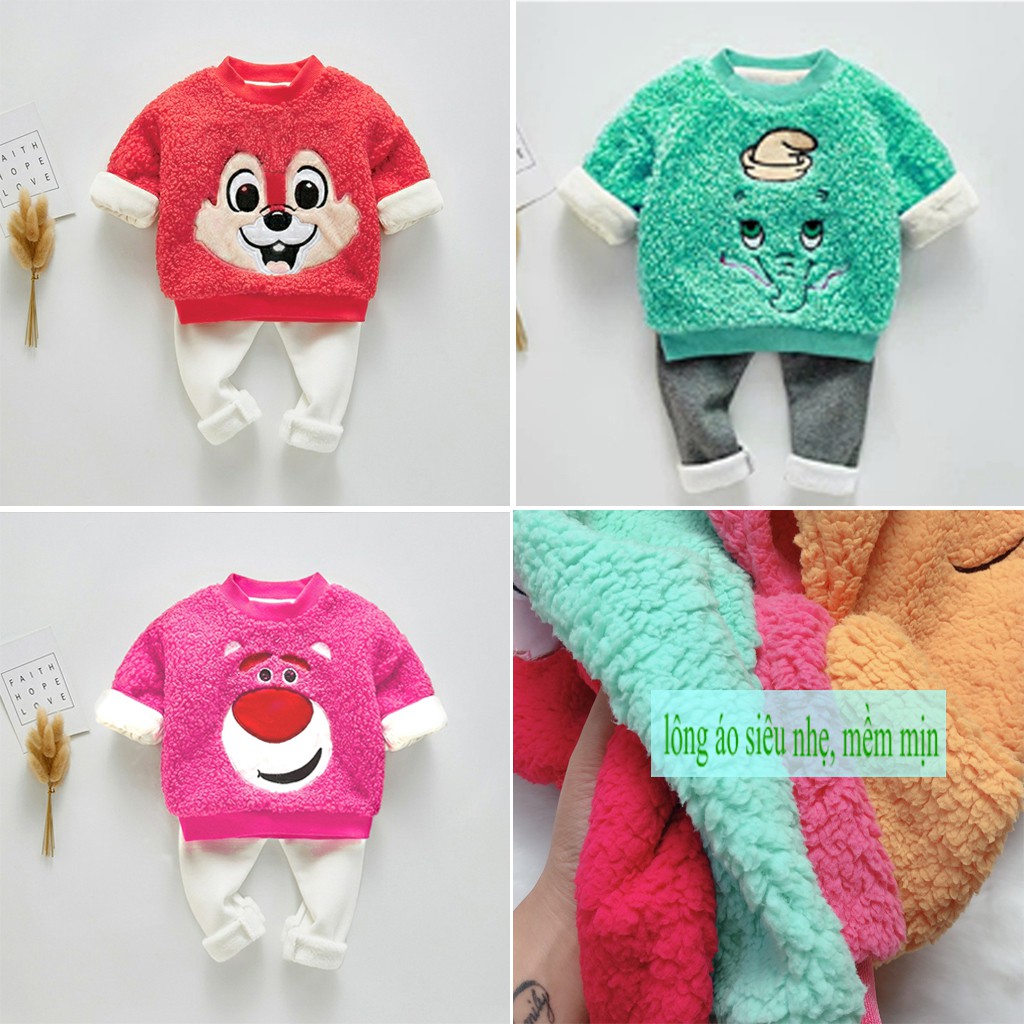 Siêu Yêu Áo Lông Mềm Ấm Cho Bé Gái Bé Trai 8 - 18kg