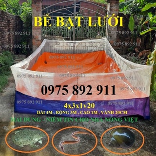 BỂ BẠT LƯỚI NUÔI ỐC ẾCH CÁ