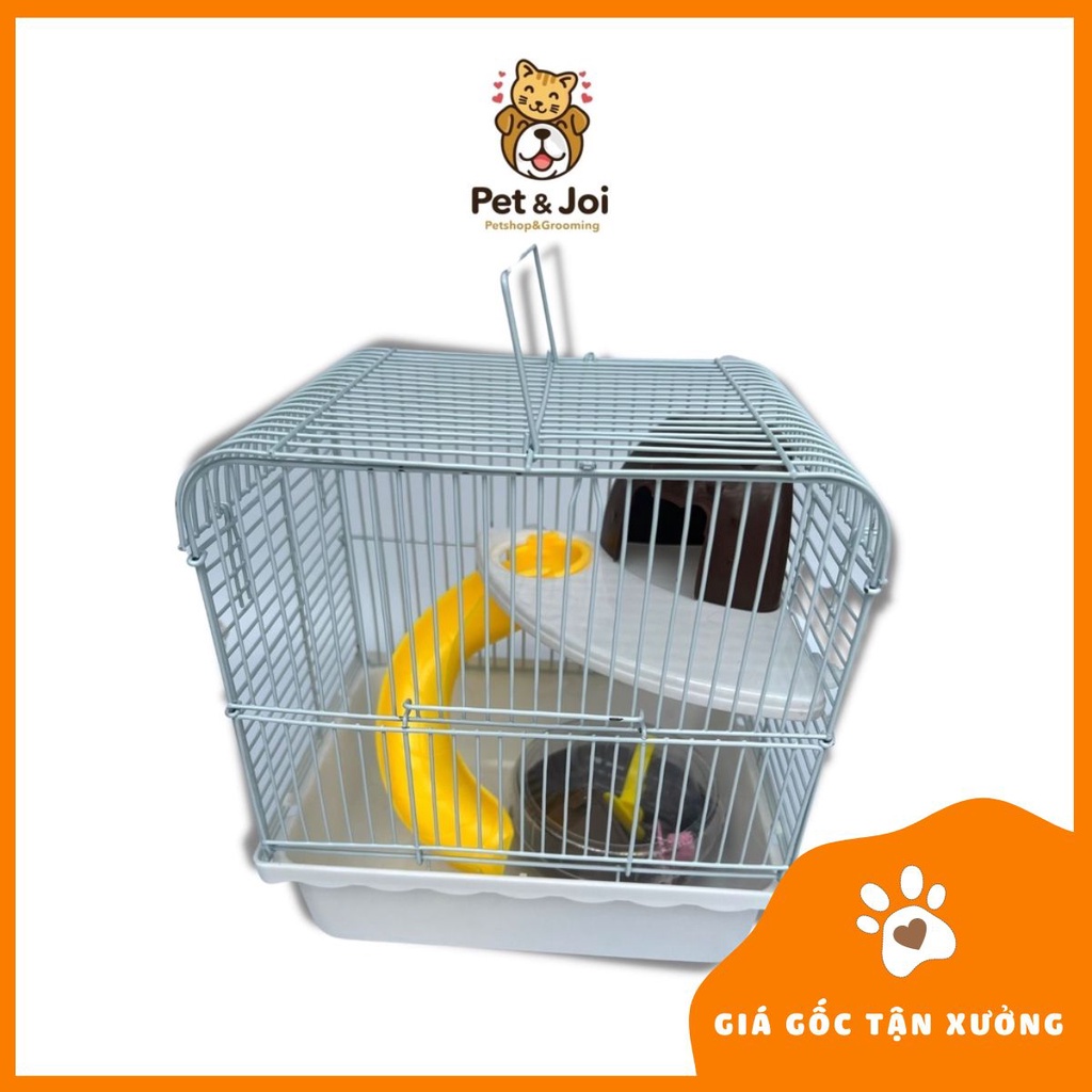 Lồng nuôi chuột Hamster 2 tầng loại nhỡ 24 x 17 x 30 cm giao màu ngẫu nhiên - PET&amp;JOI