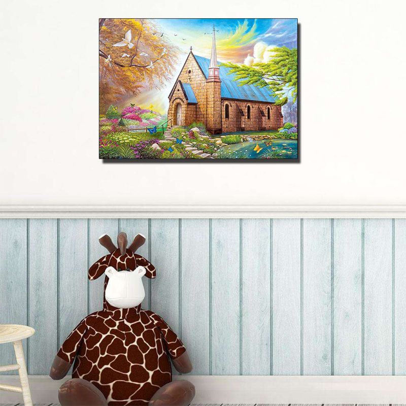 Bộ Tranh Đính Đá 5D Toàn Diện Họa Tiết Lâu Đài Độc Đáo Diy Dùng Trang Trí Nhà Cửa