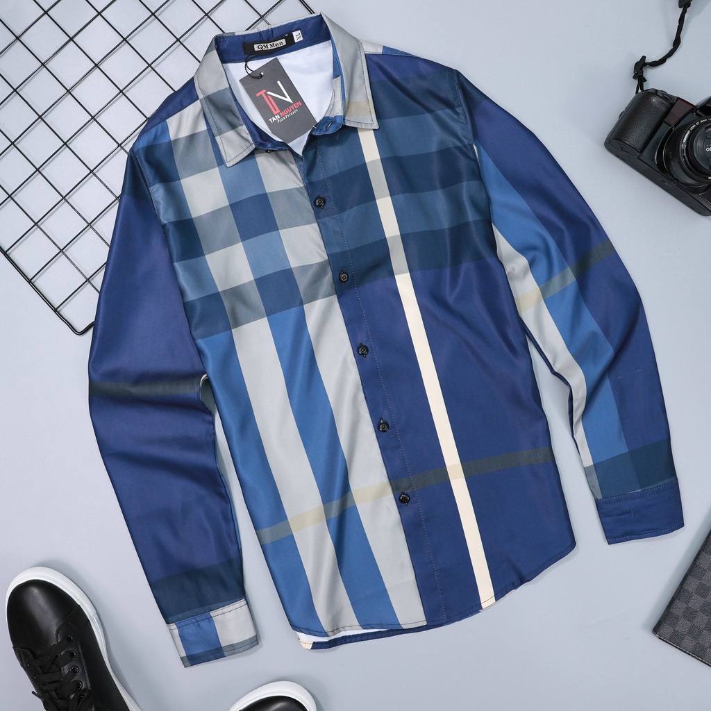 Áo sơ mi nam dài tay ⚡LỊCH LÃM - ĐẲNG CẤP⚡ Họa tiết caro chất liệu lụa Twill mềm mịn siêu mát | BigBuy360 - bigbuy360.vn