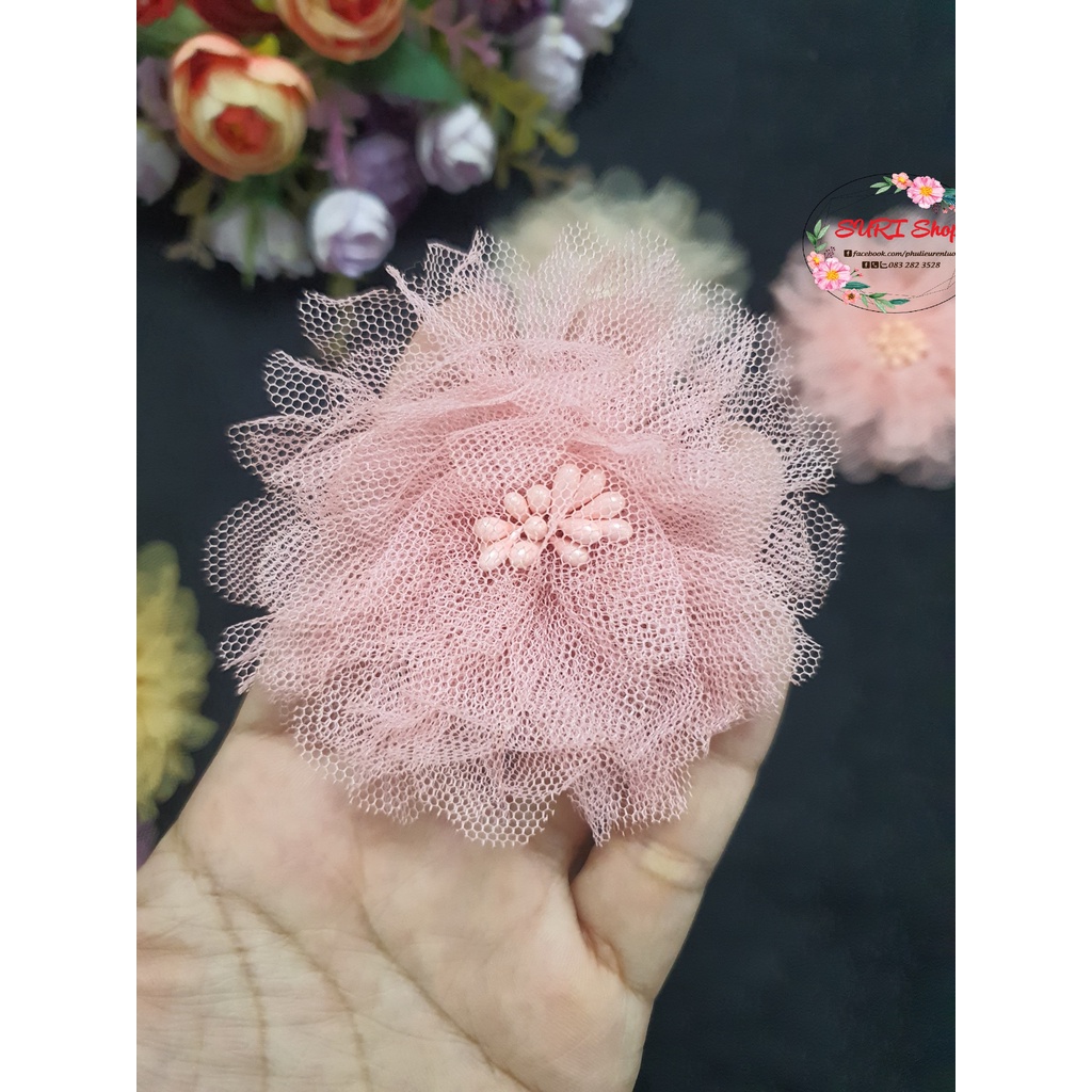 HOA VOAN LƯỚI TRANG TRÍ 8cm