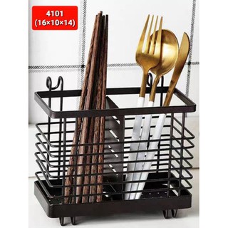 Ống cắm đũa 2 ngăn sắt sơn tĩnh điện có móc treo