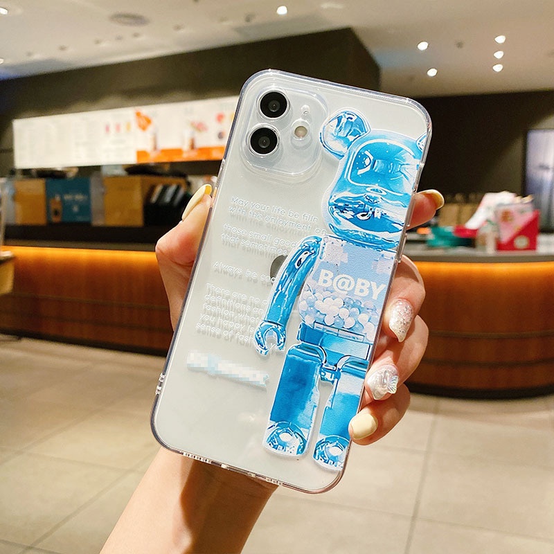 Ốp lưng iphone silicon chống sốc ốp iphone có bảo vệ camera 1 nửa gấu Be@rBrick 6/6plus/7plus/8/x/xsmax/12promax- W02