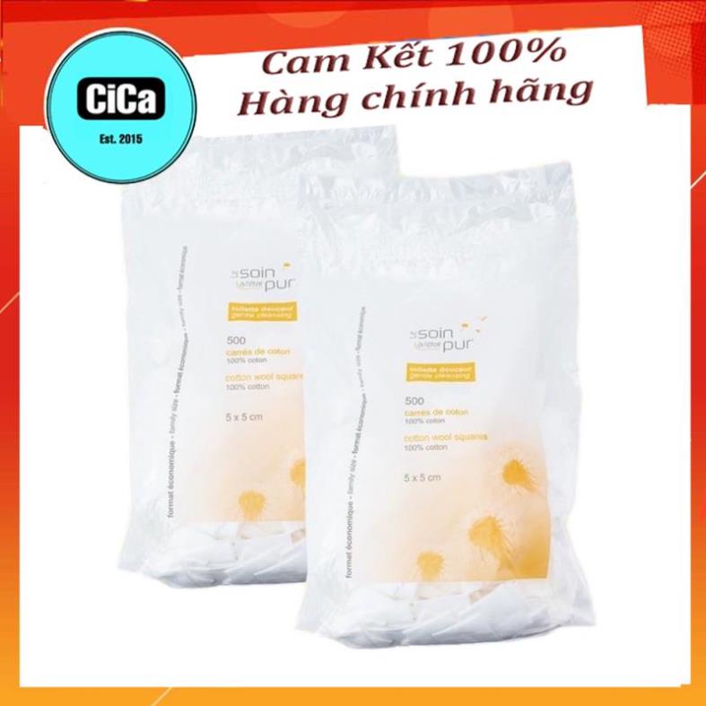 Bông tẩy trang 500 miếng cotton pad pháp Tetra Medical Carrés de Coton -CiCa Cosmetic