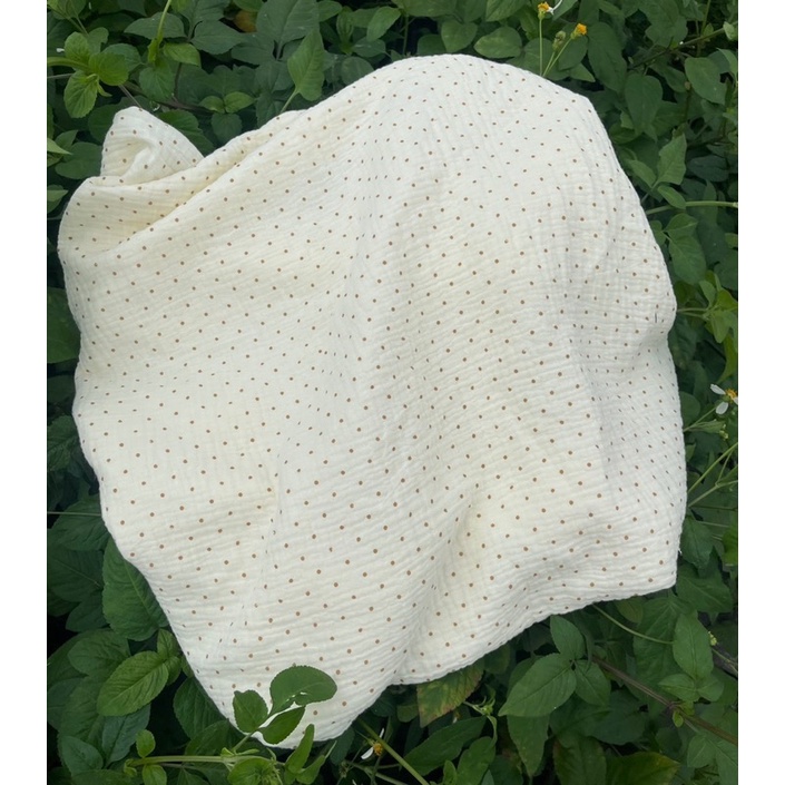 Vải xô muslin chấm bi cao cấp