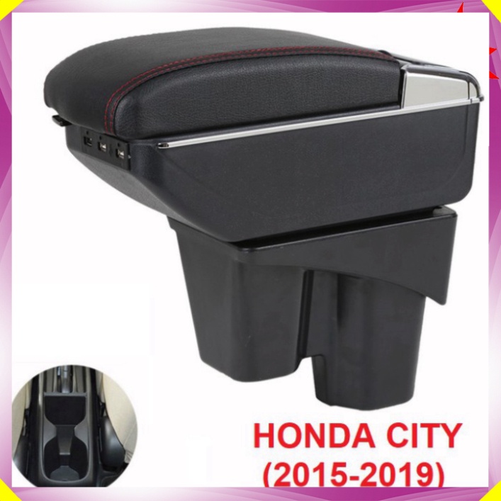 Hộp tỳ tay ô tô Honda City 2015-2019 tích hợp 7 cổng USB. Mã:DUSB-HDCTY (HÀNG LOẠI 1)