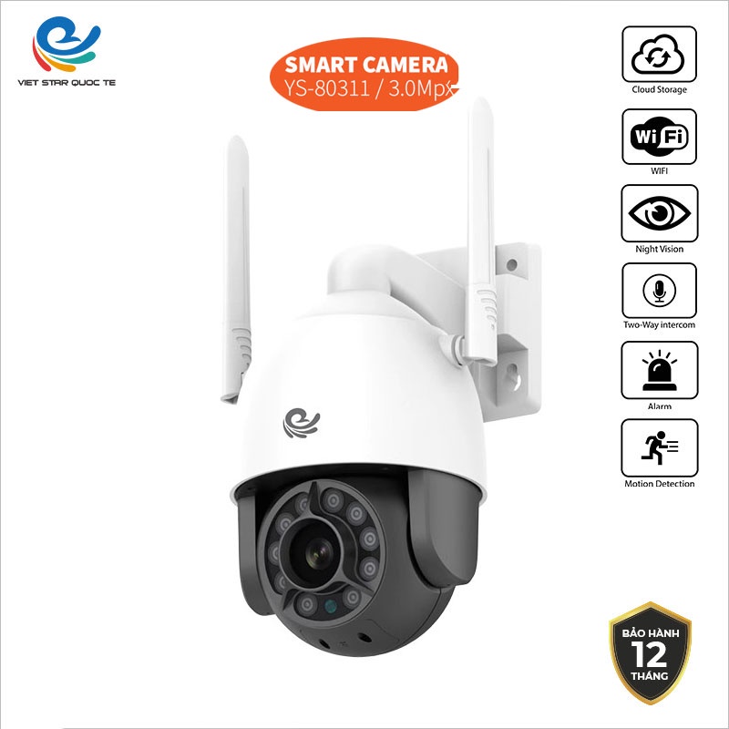 Camera Wifi Thương Hiệu Việt Star Quốc Tế YS8031 3.0mxp - Xoay Theo Chuyển Động -Bảo Hành 12 Tháng