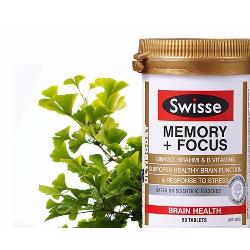 Viên uống bổ não cải thiện trí nhớ và sự tập trung Memory + Focus Swisse Úc 50 viên - Dành cho người hay chịu áp lực cao | BigBuy360 - bigbuy360.vn