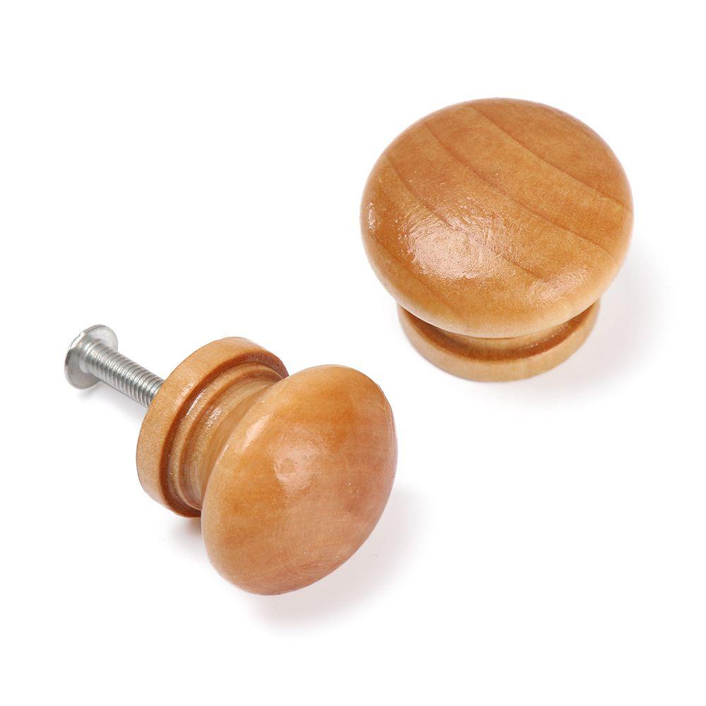 Set 10 Tay Nắm Cửa Tủ Bằng Gỗ Tự Nhiên Hình Tròn Tiện Dụng Cho Nhà Bếp