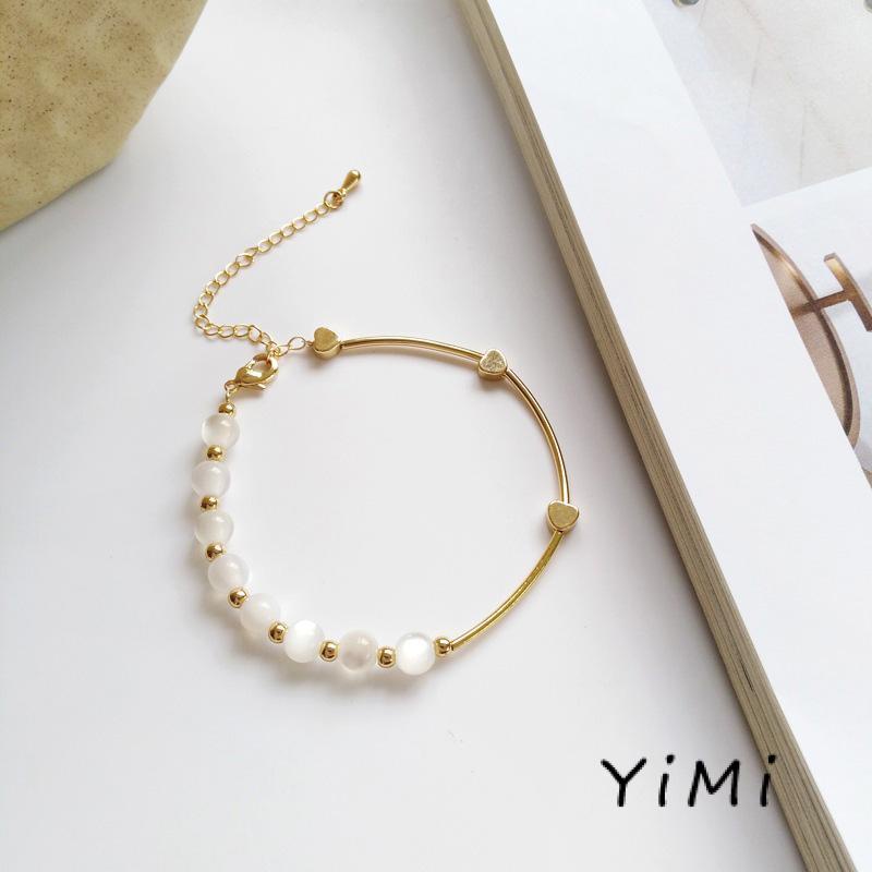 [mo] Vòng Đeo Tay Kết Cấu Đơn Giản Bằng Kim Loại Không Đối Xứng Thời Trang Cho Nữ