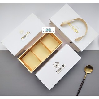 Túi và hộp giấy ép kim đựng bánh dứa, bánh trung thu 50 - 80gram, kẹo Nougat