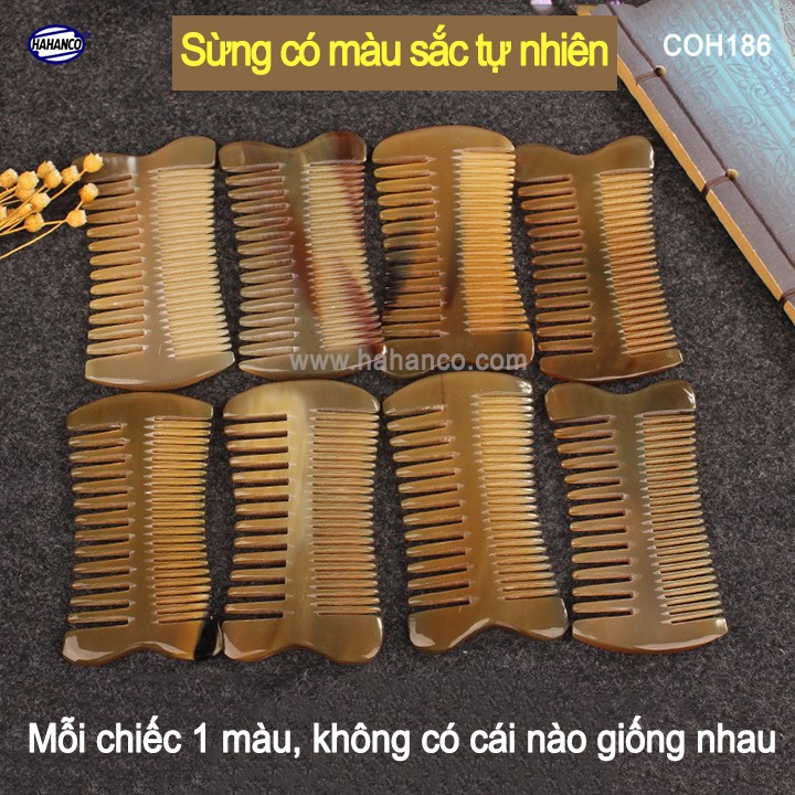 Lược sừng xuất nhật đa năng - răng thưa và mau (Size: S - 10cm) (COH186) HAHANCO